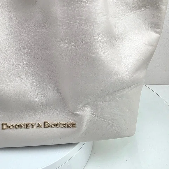 Dooney Bourke Small Barlow Flynn Tote Bag Leather Gray White Tan - Picture 7 of 15